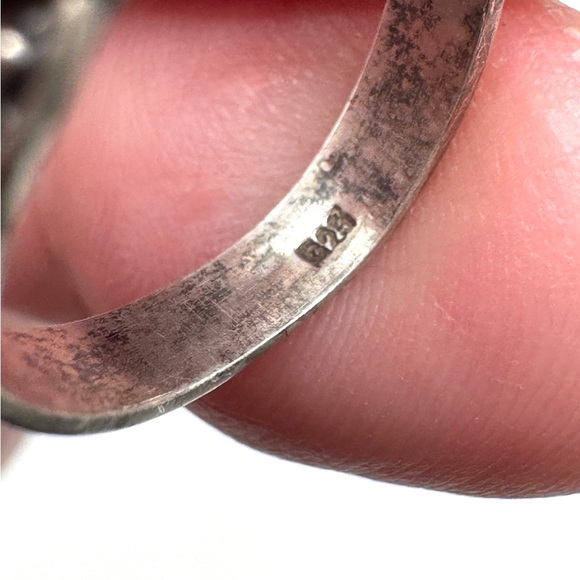 Sterling Silver Flower and Leaf Band Carved Floral Ring Size 5 1/4 - Picture 8 of 12